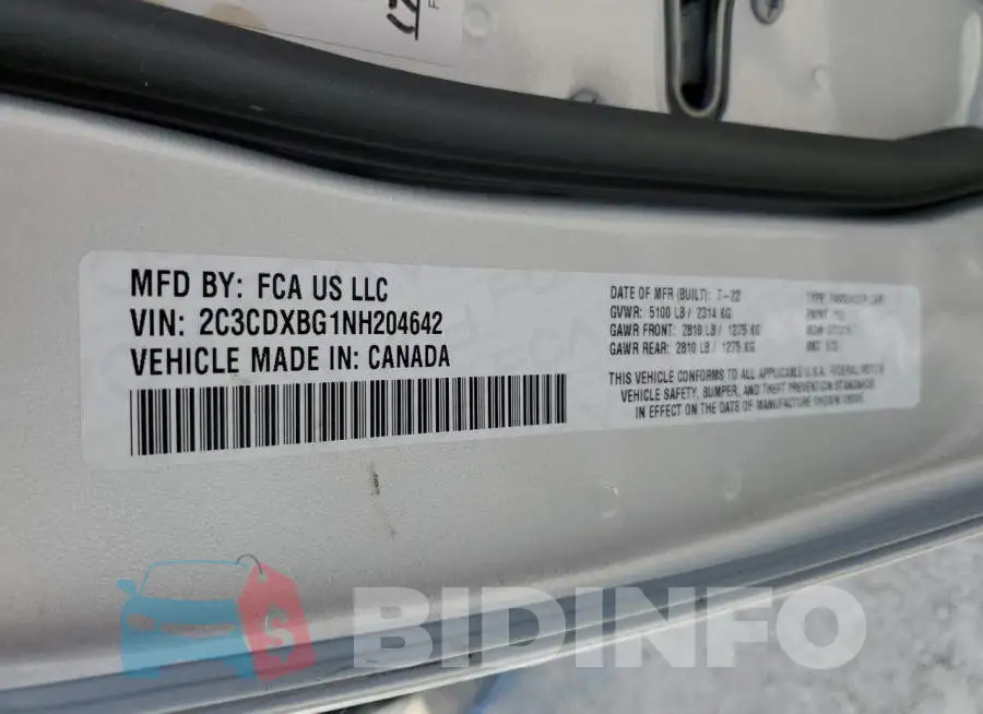 2C3CDXBG1NH204642 Photo# 13
