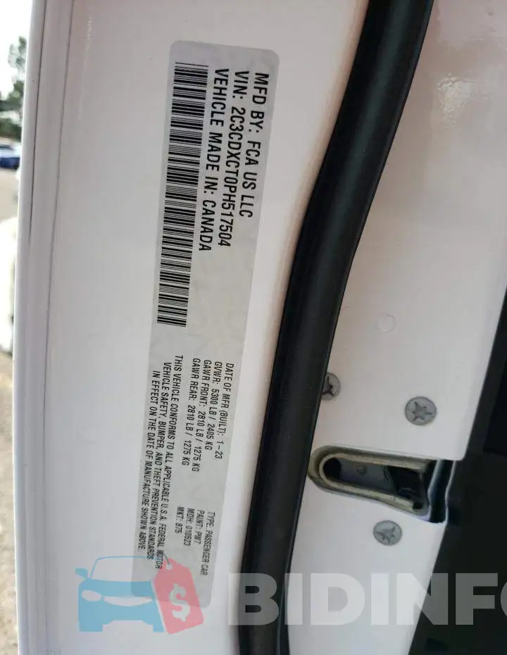 2C3CDXCT0PH517504 Photo# 12