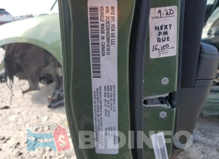 2C3CDXHG5NH161513 Photo# 13