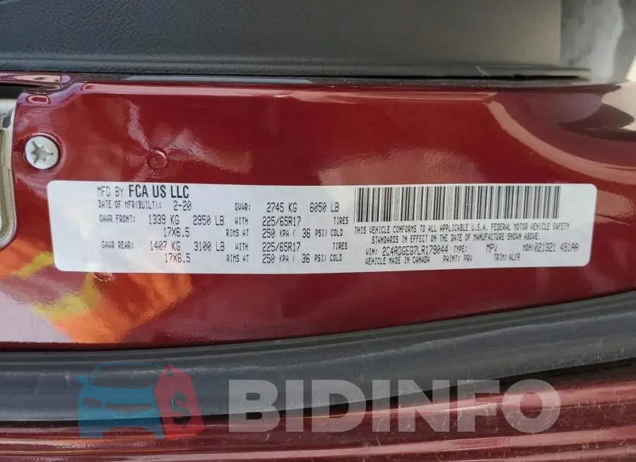 2C4RDGEG7LR179044 Photo# 14