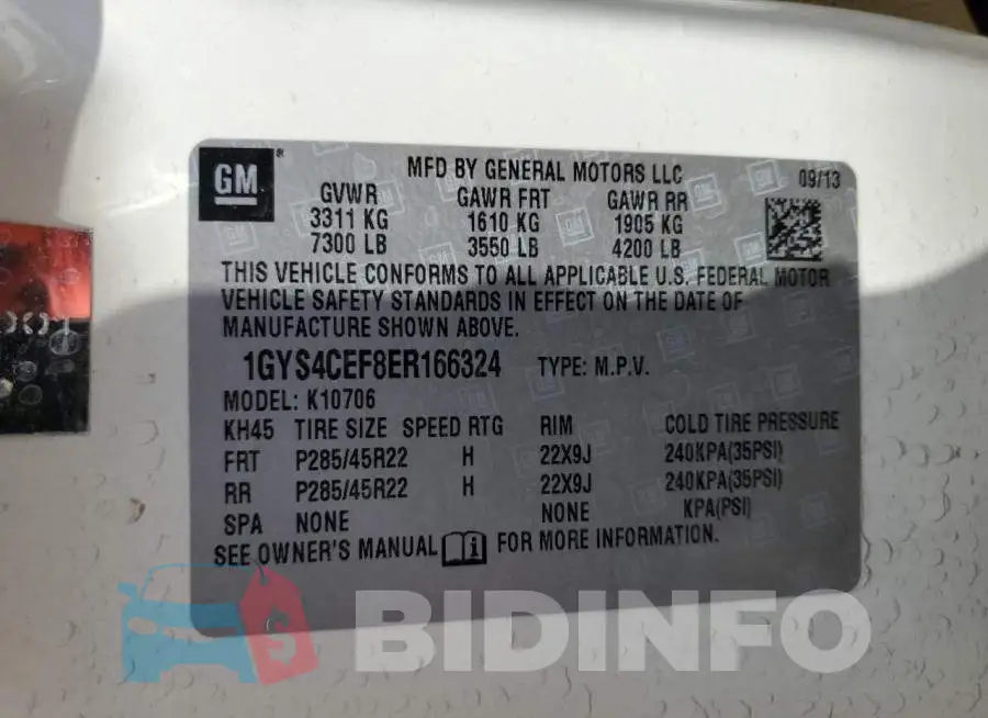 1GYS4CEF8ER166324 Photo# 13