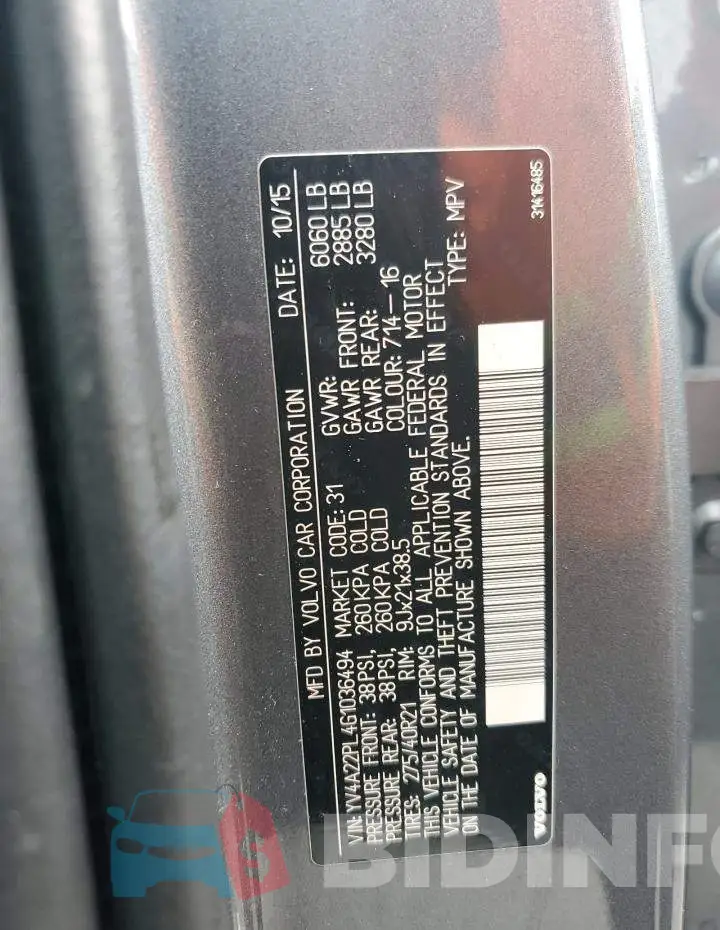 YV4A22PL4G1036494 Photo# 13
