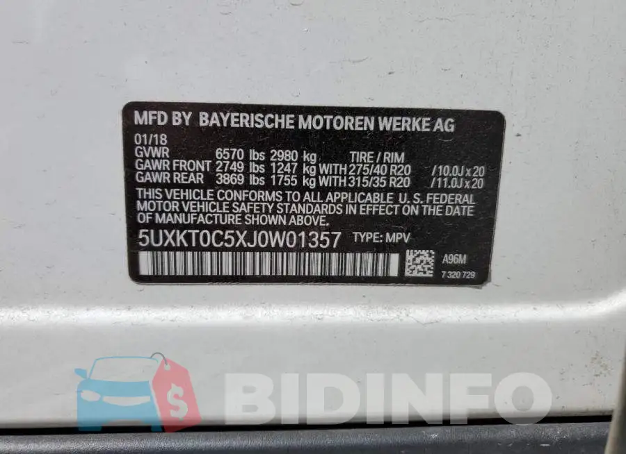5UXKT0C5XJ0W01357 Photo# 14