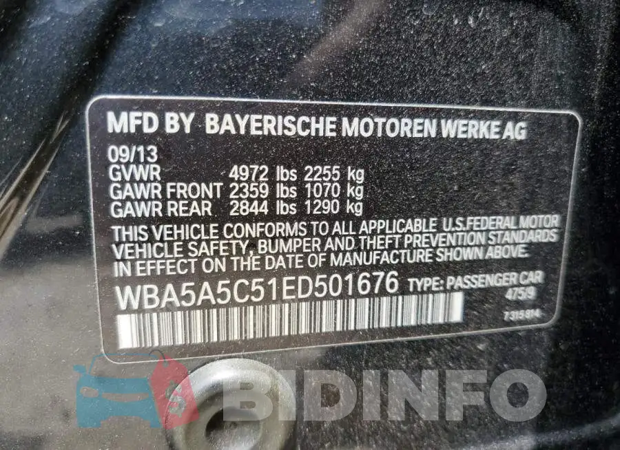 WBA5A5C51ED501676 Photo# 12