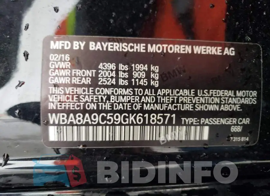 WBA8A9C59GK618571 Photo# 12