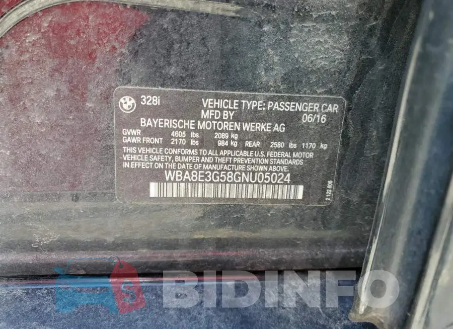 WBA8E3G58GNU05024 Photo# 13