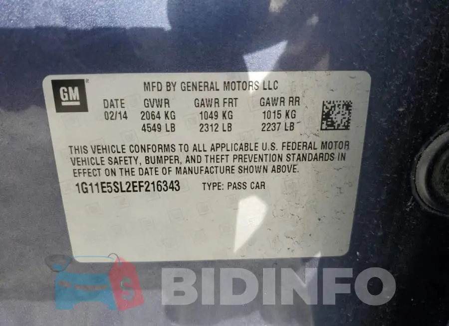 1G11E5SL2EF216343 Photo# 12