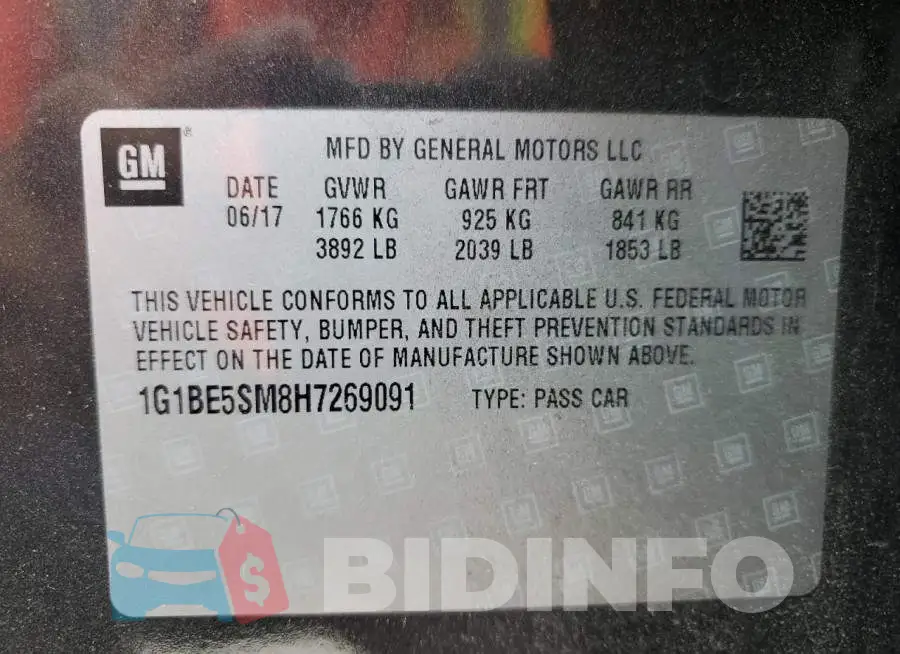 1G1BE5SM8H7269091 Photo# 13