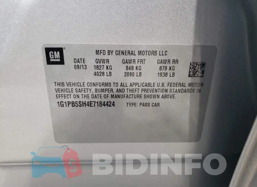 1G1PB5SH4E7184424 Photo# 13