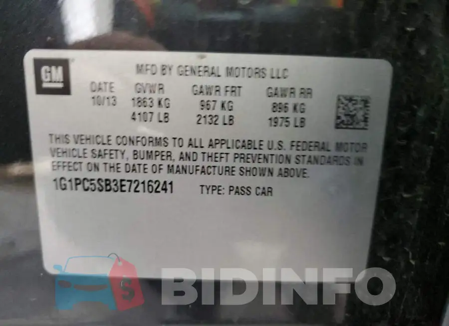 1G1PC5SB3E7216241 Photo# 13
