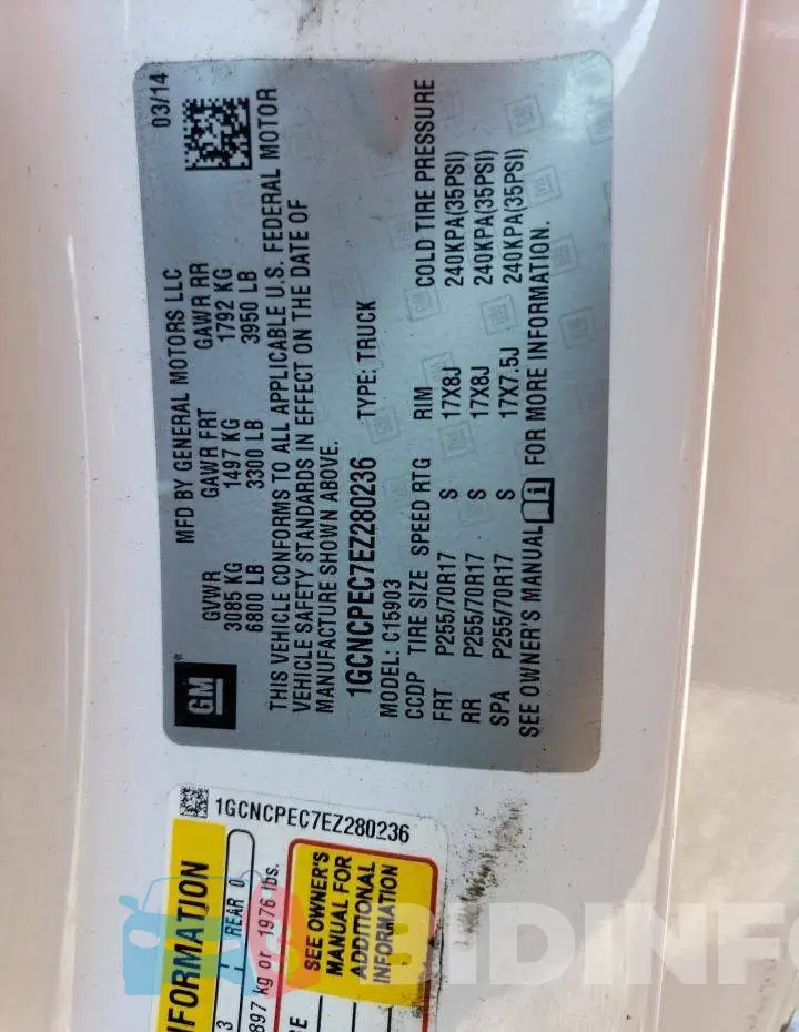 1GCNCPEC7EZ280236 Photo# 12