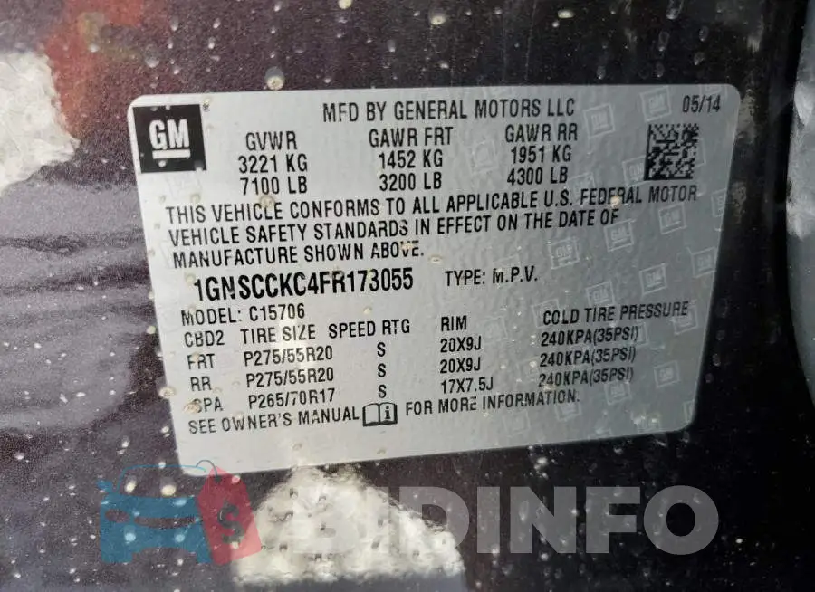 1GNSCCKC4FR173055 Photo# 13