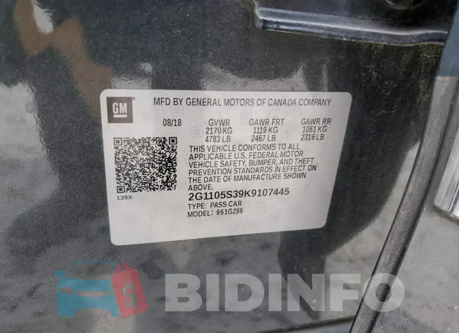 2G1105S39K9107445 Photo# 12