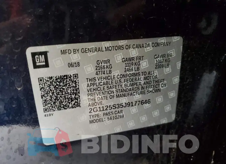 2G1125S35J9177646 Photo# 12