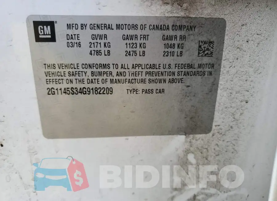 2G1145S34G9182209 Photo# 13