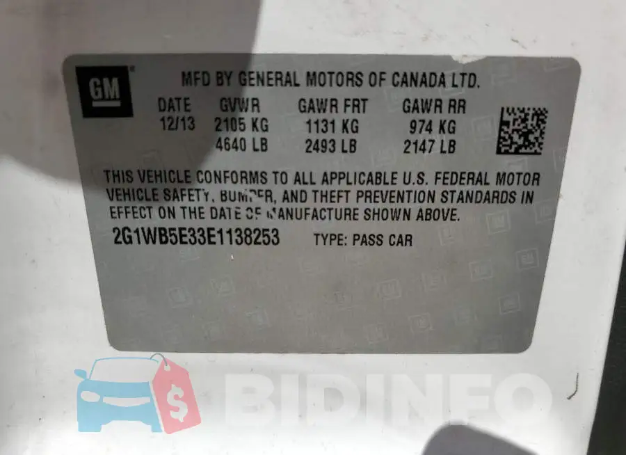 2G1WB5E33E1138253 Photo# 12