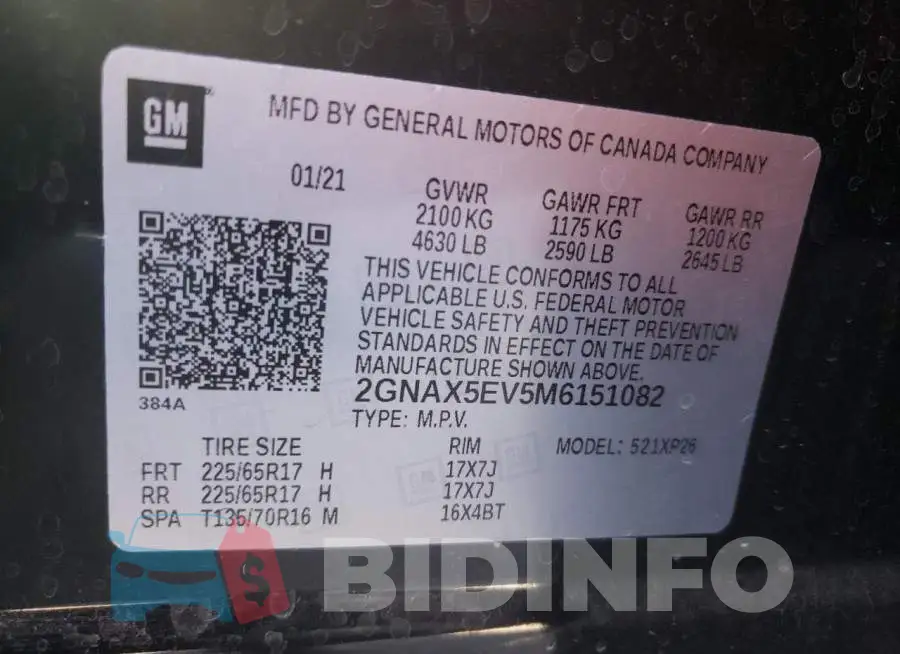 2GNAX5EV5M6151082 Photo# 13