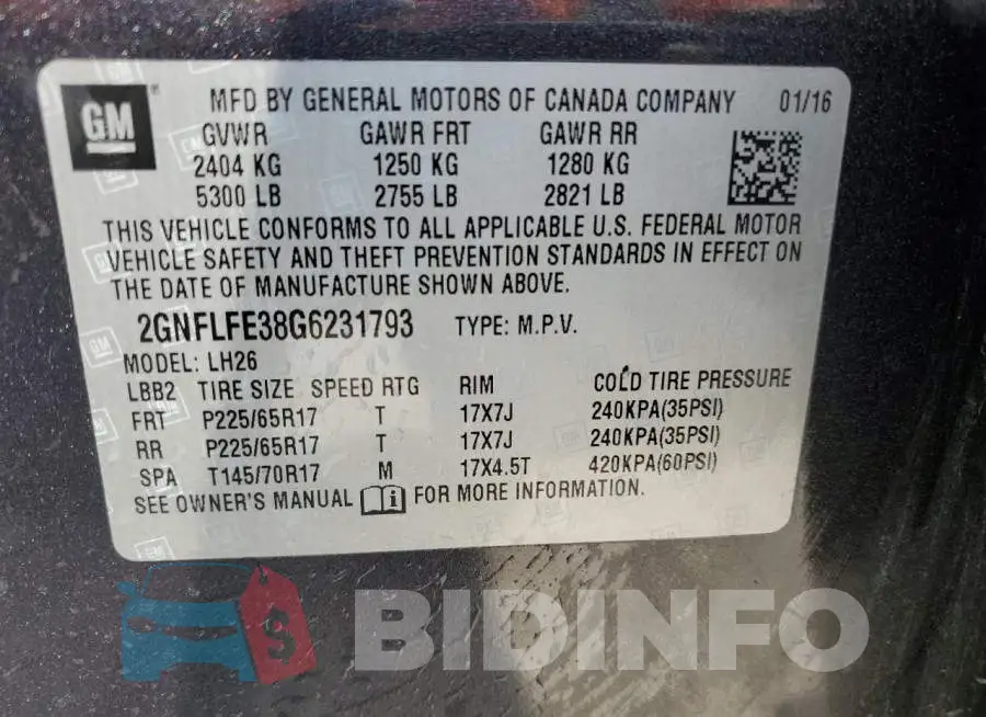 2GNFLFE38G6231793 Photo# 13