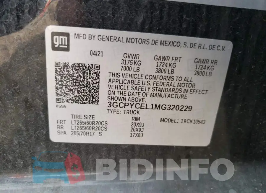 3GCPYCEL1MG320229 Photo# 12