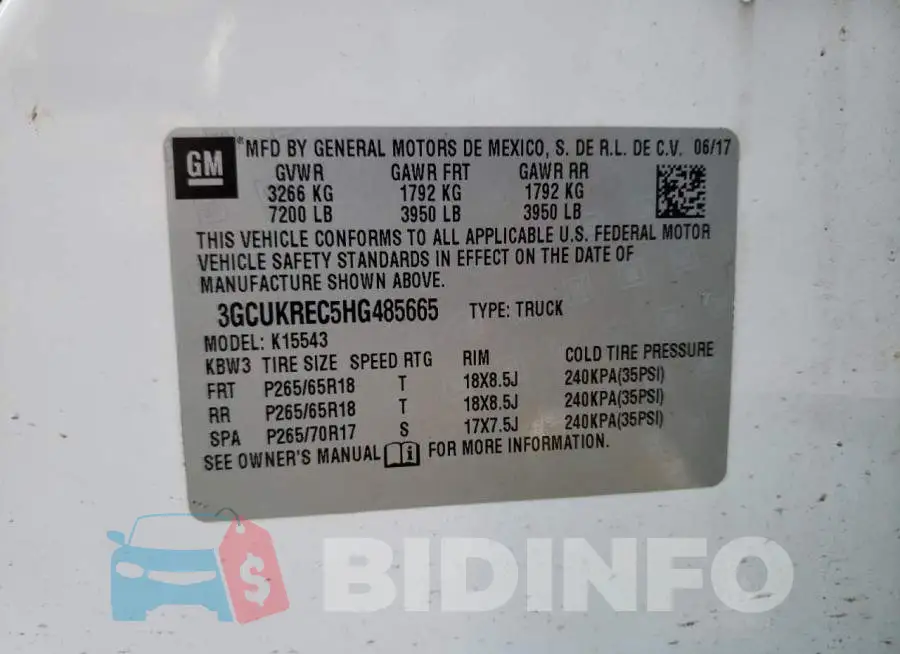 3GCUKREC5HG485665 Photo# 12