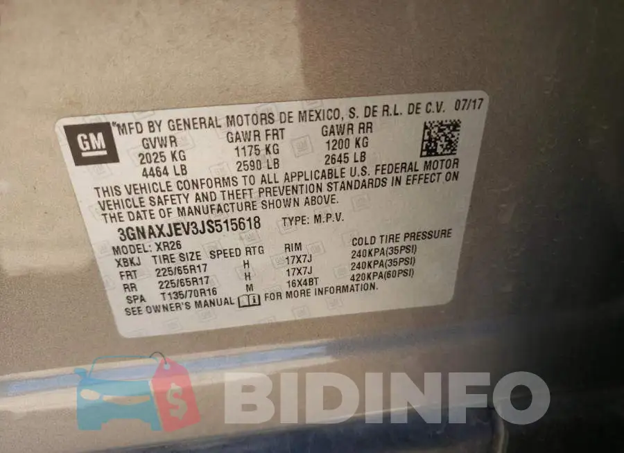 3GNAXJEV3JS515618 Photo# 13