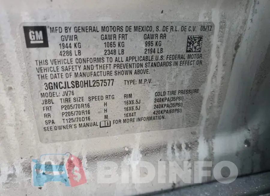 3GNCJLSB0HL257577 Photo# 13