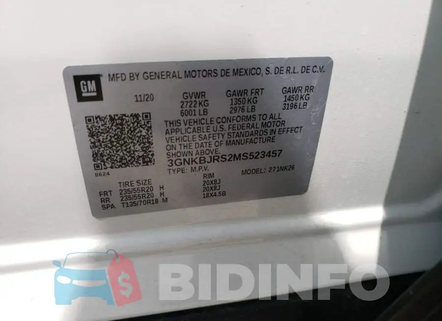 3GNKBJRS2MS523457 Photo# 13