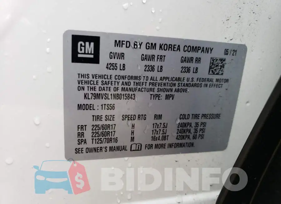 KL79MVSL1NB015843 Photo# 13