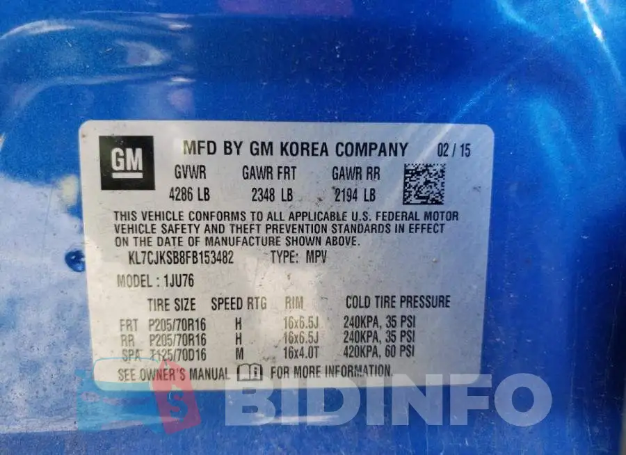 KL7CJKSB8FB153482 Photo# 13
