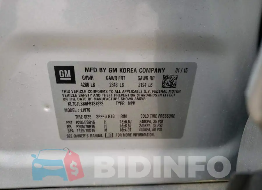 KL7CJLSB6FB137822 Photo# 13