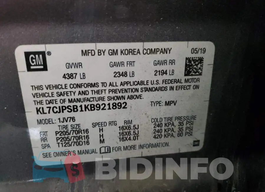 KL7CJPSB1KB921892 Photo# 13