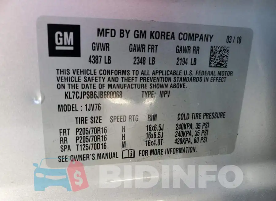 KL7CJPSB6JB680068 Photo# 12