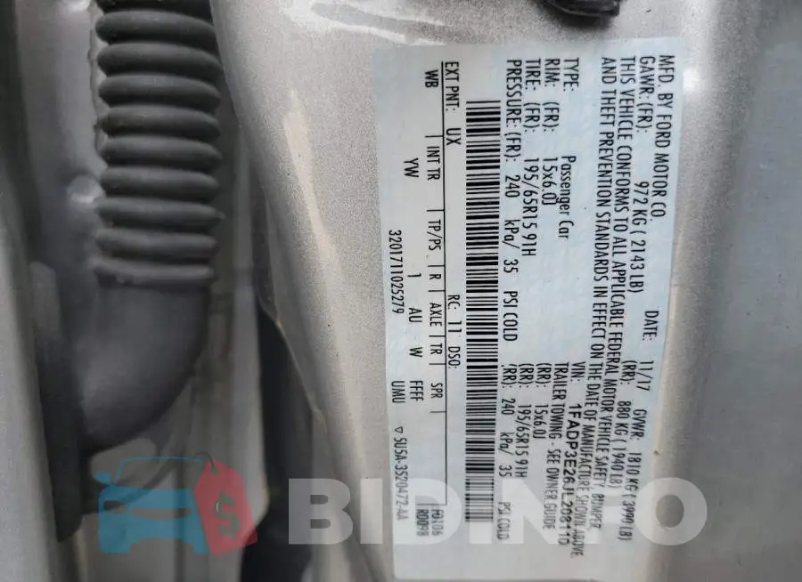 1FADP3E26JL208110 Photo# 12