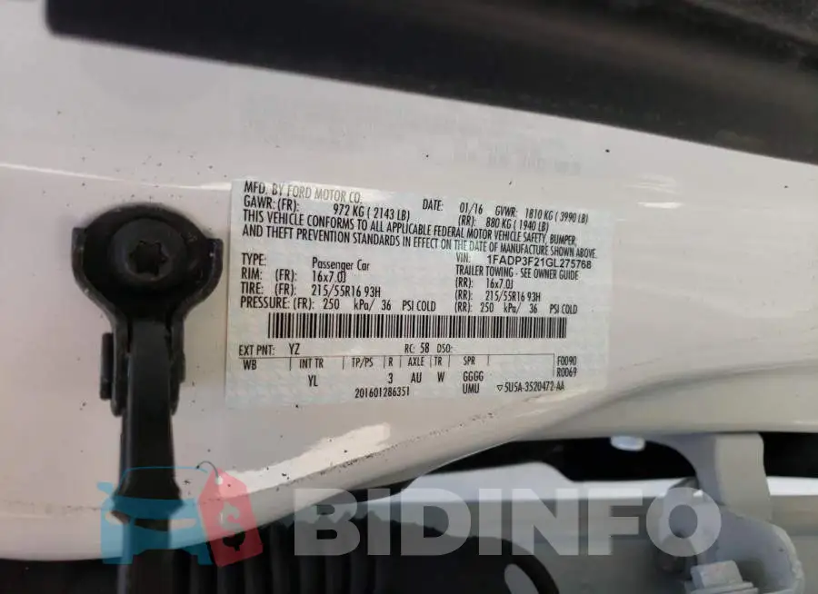 1FADP3F21GL275768 Photo# 12