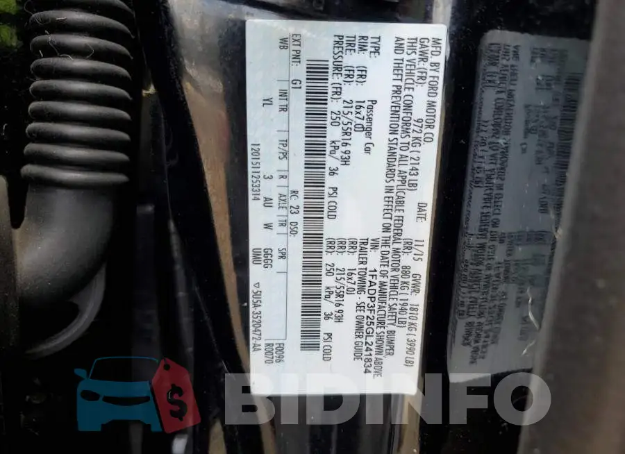 1FADP3F25GL241834 Photo# 12
