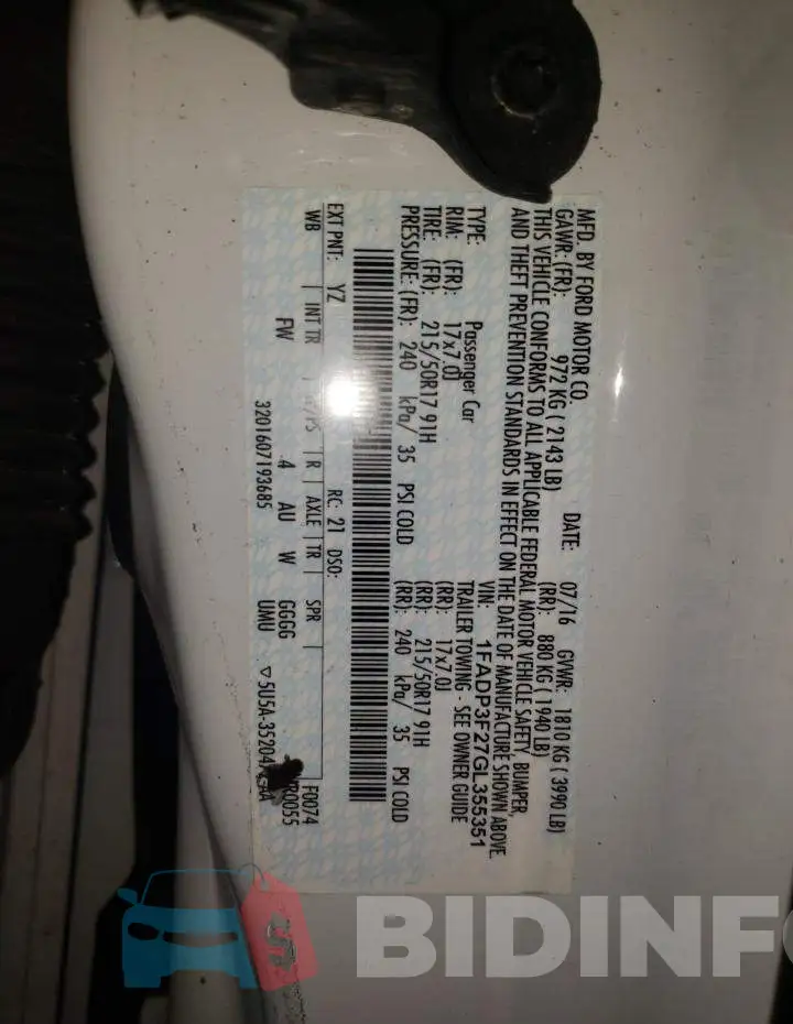 1FADP3F27GL355351 Photo# 12