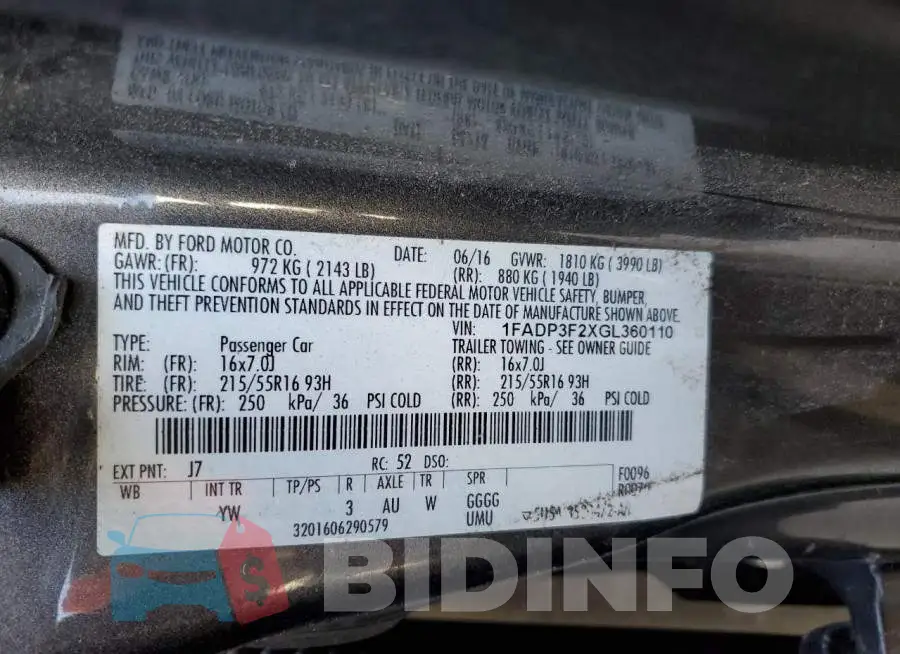 1FADP3F2XGL360110 Photo# 12
