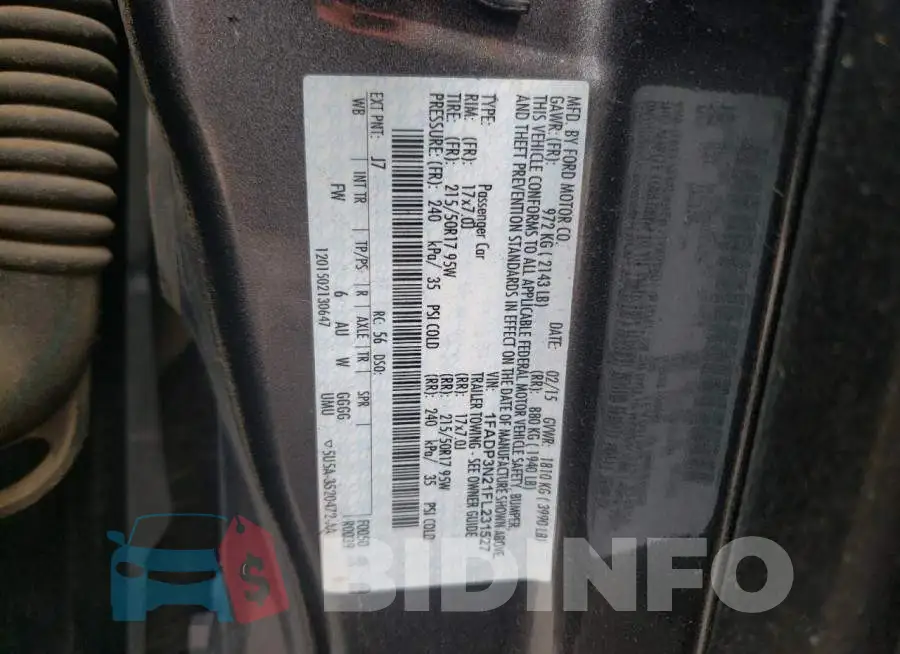 1FADP3N21FL231527 Photo# 12