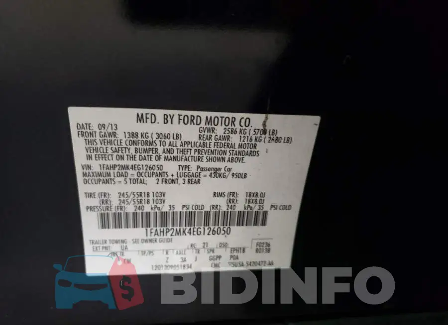 1FAHP2MK4EG126050 Photo# 12