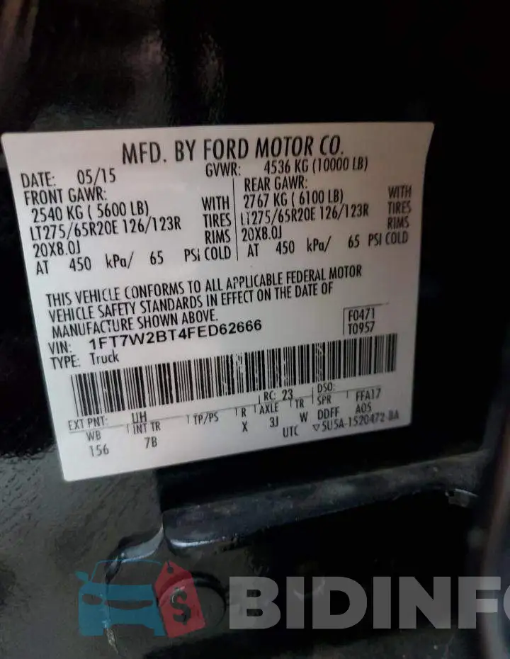 1FT7W2BT4FED62666 Photo# 12