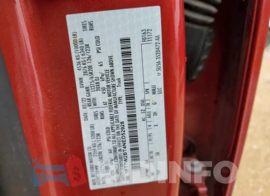1FT7W2BT4NED52928 Photo# 12