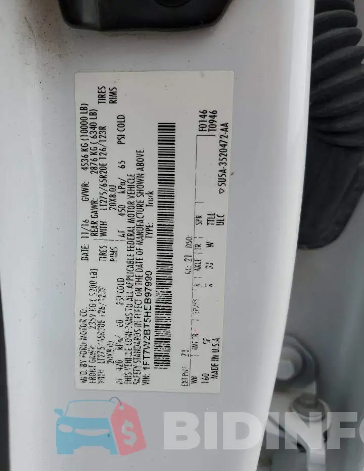 1FT7W2BT5HEB97990 Photo# 12