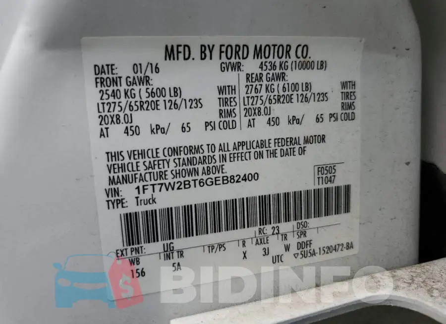 1FT7W2BT6GEB82400 Photo# 13