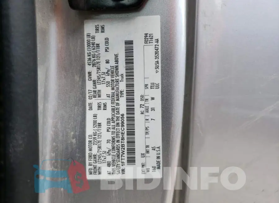 1FT7W2BT8HEC99056 Photo# 12