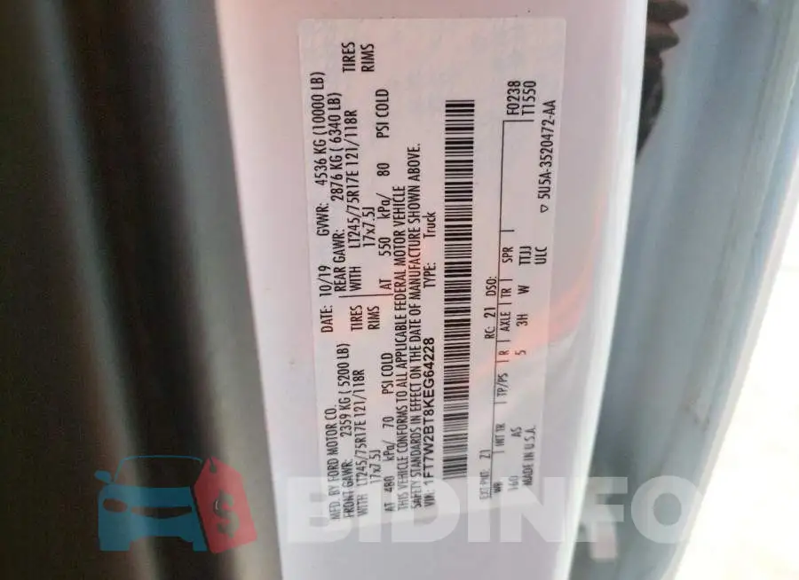 1FT7W2BT8KEG64228 Photo# 12