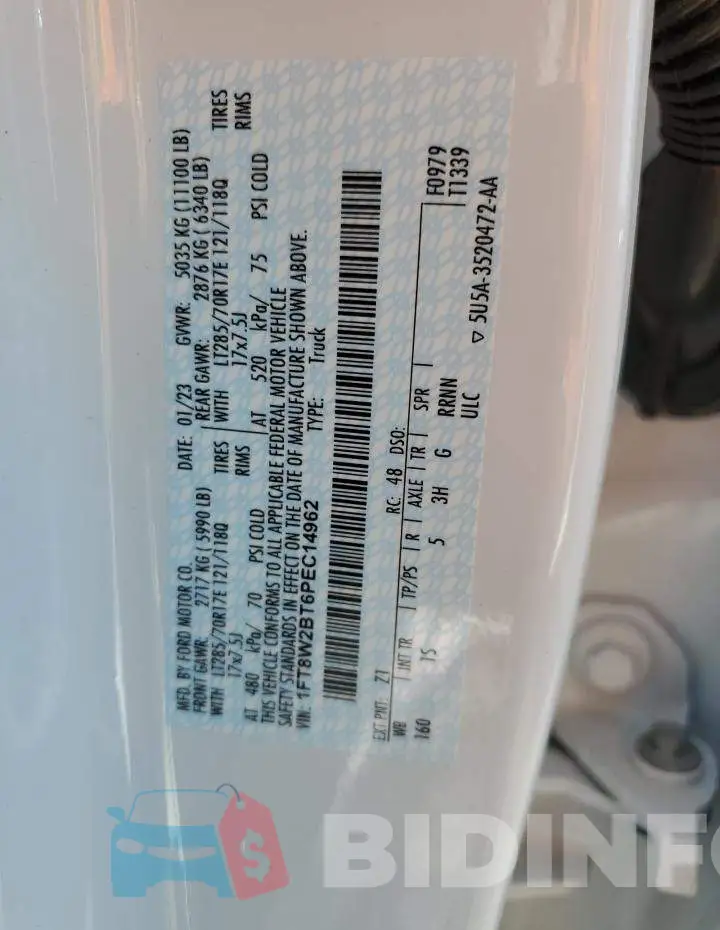 1FT8W2BT6PEC14962 Photo# 12