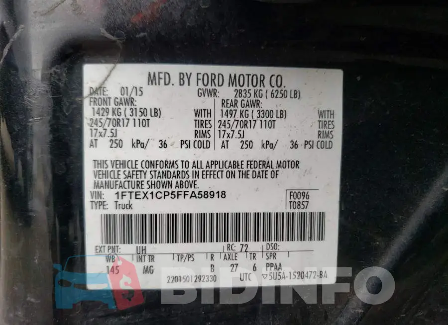 1FTEX1CP5FFA58918 Photo# 12