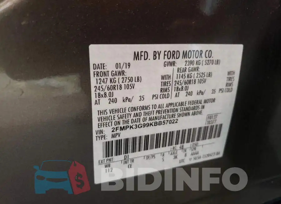 2FMPK3G99KBB57022 Photo# 13
