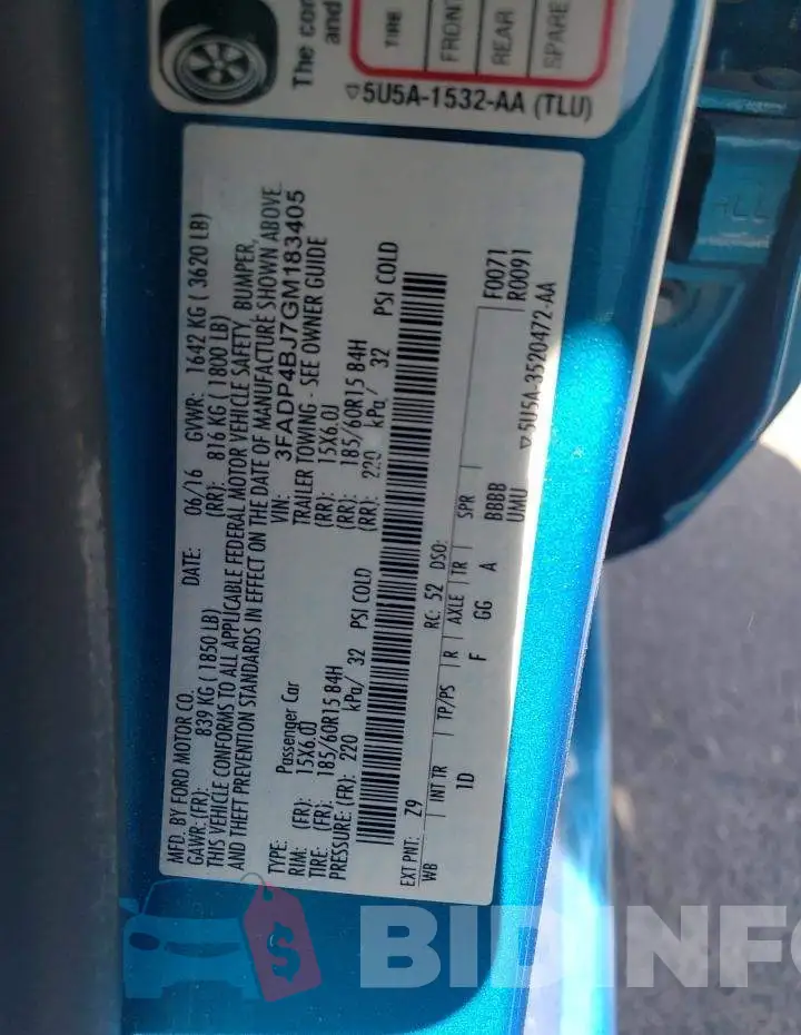 3FADP4BJ7GM183405 Photo# 12