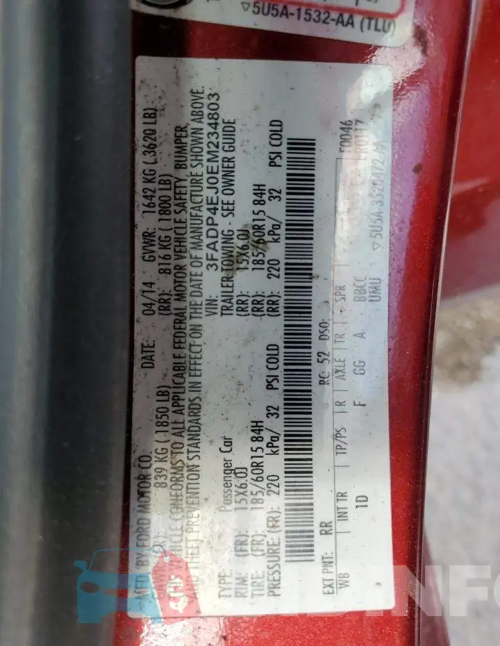 3FADP4EJ0EM234803 Photo# 12